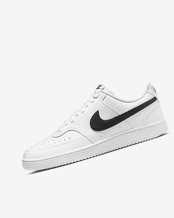 Trampki Męskie Nike Court Vision Low Next Nature Białe Białe Czarne | PL_4956