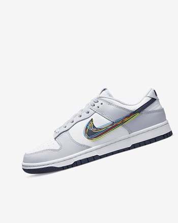 Trampki Męskie Nike Dunk Low Białe Szare Niebieskie | PL_3267