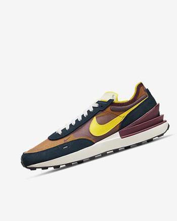 Trampki Męskie Nike Waffle One SE Granatowe Białe Żółte | PL_5217
